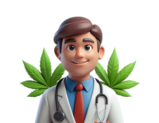 Cannabis-Blatt mit medizinischen Symbolen