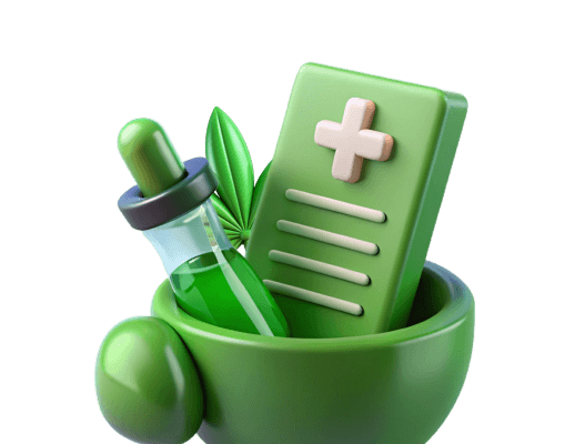 Arzt mit medizinischen Cannabis-Symbolen